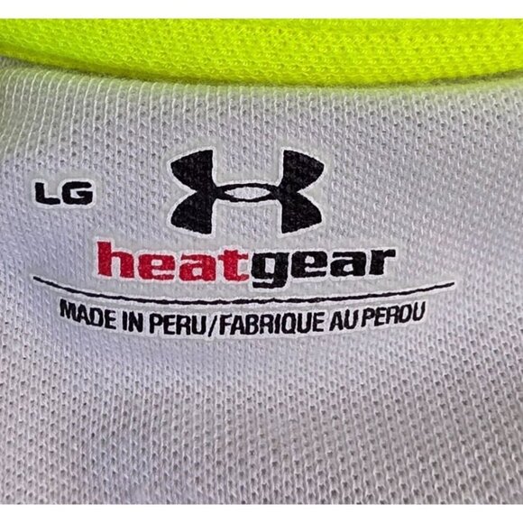 Under Armour Shirt Polo Heat Gear UPF 30+ Semi-Fitted NWT $60 Large White - Picture 5 of 12
